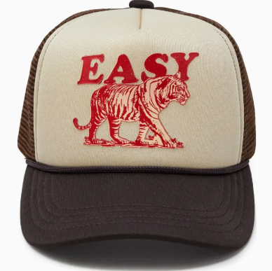 Trucker Hat: Easy Tiger - Beige/Brown|205892