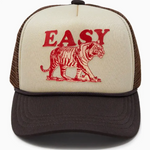 Trucker Hat: Easy Tiger - Beige/Brown|205892