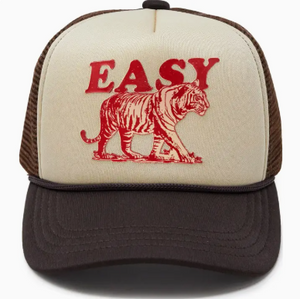 Trucker Hat: Easy Tiger - Beige/Brown|205892