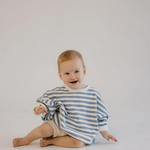Roobear - Striped Fleece-lined Crewneck Blue|163070