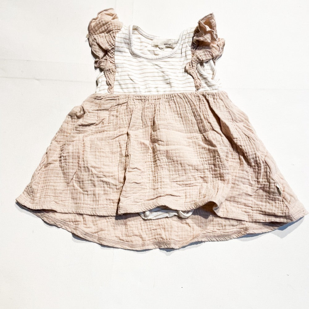 Greige Dress 6-9M|180103