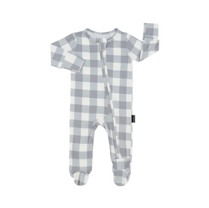 Belan.J - Footed Zipper Sleeper Denim Plaid|158760