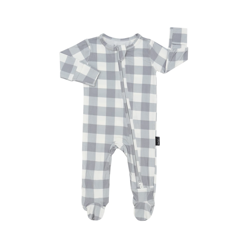 Belan.J - Footed Zipper Sleeper Denim Plaid|158760