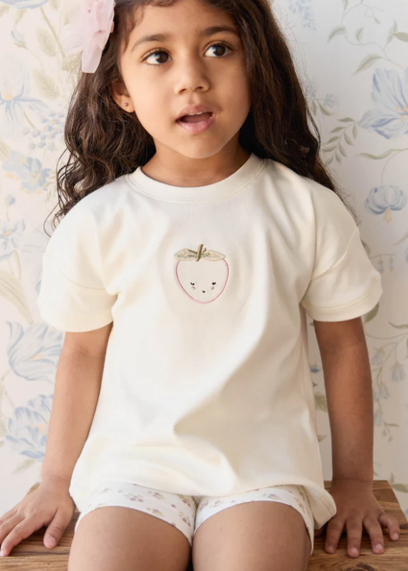 Jamie Kay - Pima Cotton Mimi Top - Parchment Blushing Berry|136615