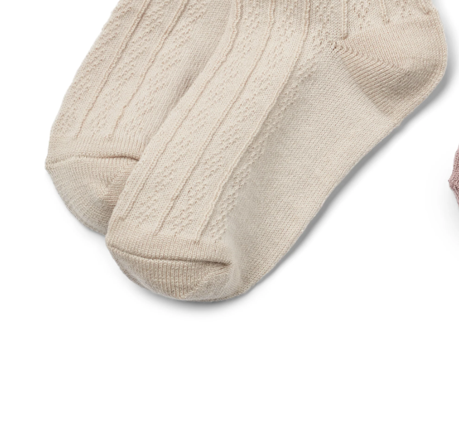Wheat - 2 pk Wool Lace Socks Nora dry rose|164447