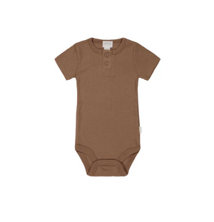 Jamie Kay - Organic Cotton Modal Darcy Rib Tee Bodysuit - Hojicha|153327