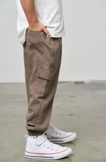 Cotton Twill Cargo Jogger - Mushroom|164270