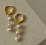 Pearl Drop Earrings -18K PVD Gold Plating|186972