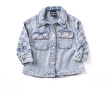 Little Bipsy - Checkered Shacket - Light Wash|145236