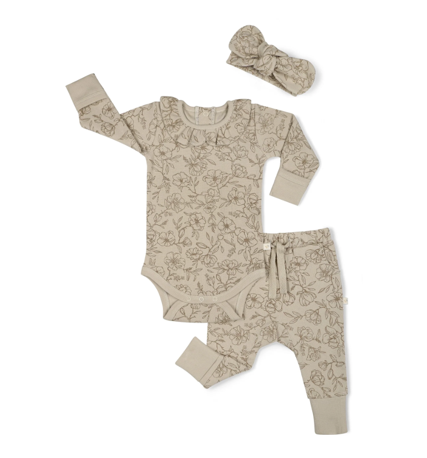 Organic Ruffle Onesie & Pants Set - Vintage Bloom|107562