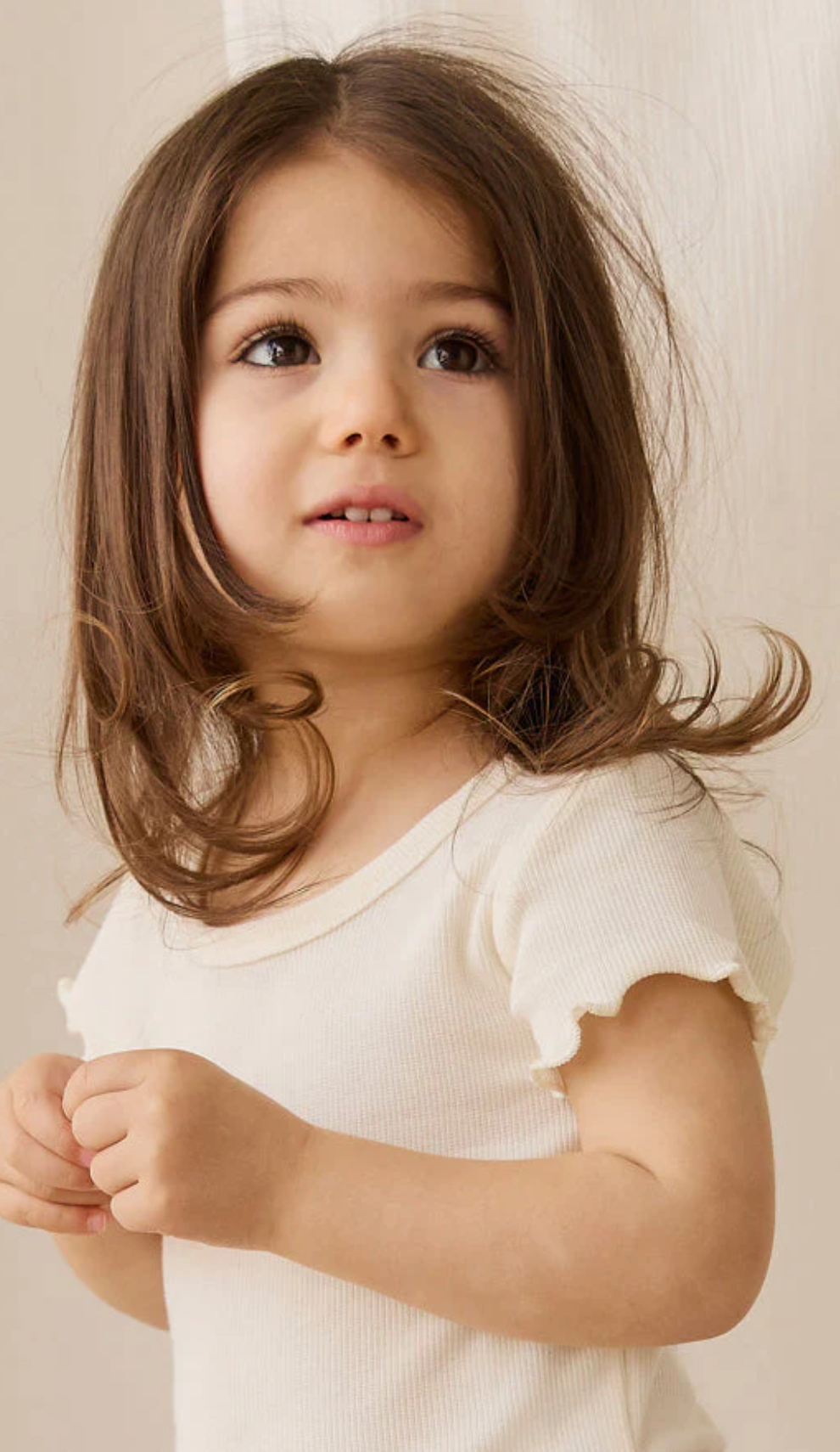 Jamie Kay - Fine Rib Cotton Ines Top Parchment|176746