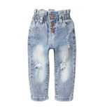 Paperbag Waist Denim - Light Wash|164254