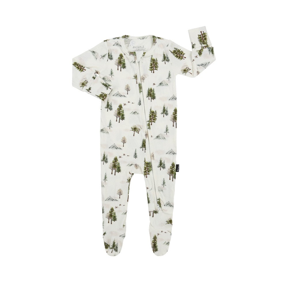 Belan.J - Ribbed Footed Zipper Sleeper - Misty Forest|217800