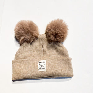 Brown 2 Pom Toque 0-3M|160625