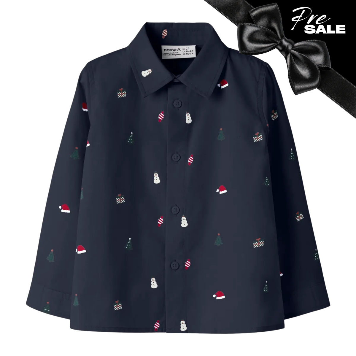 Pre- Sale: Name It - Christmas Collared Button Up 0645