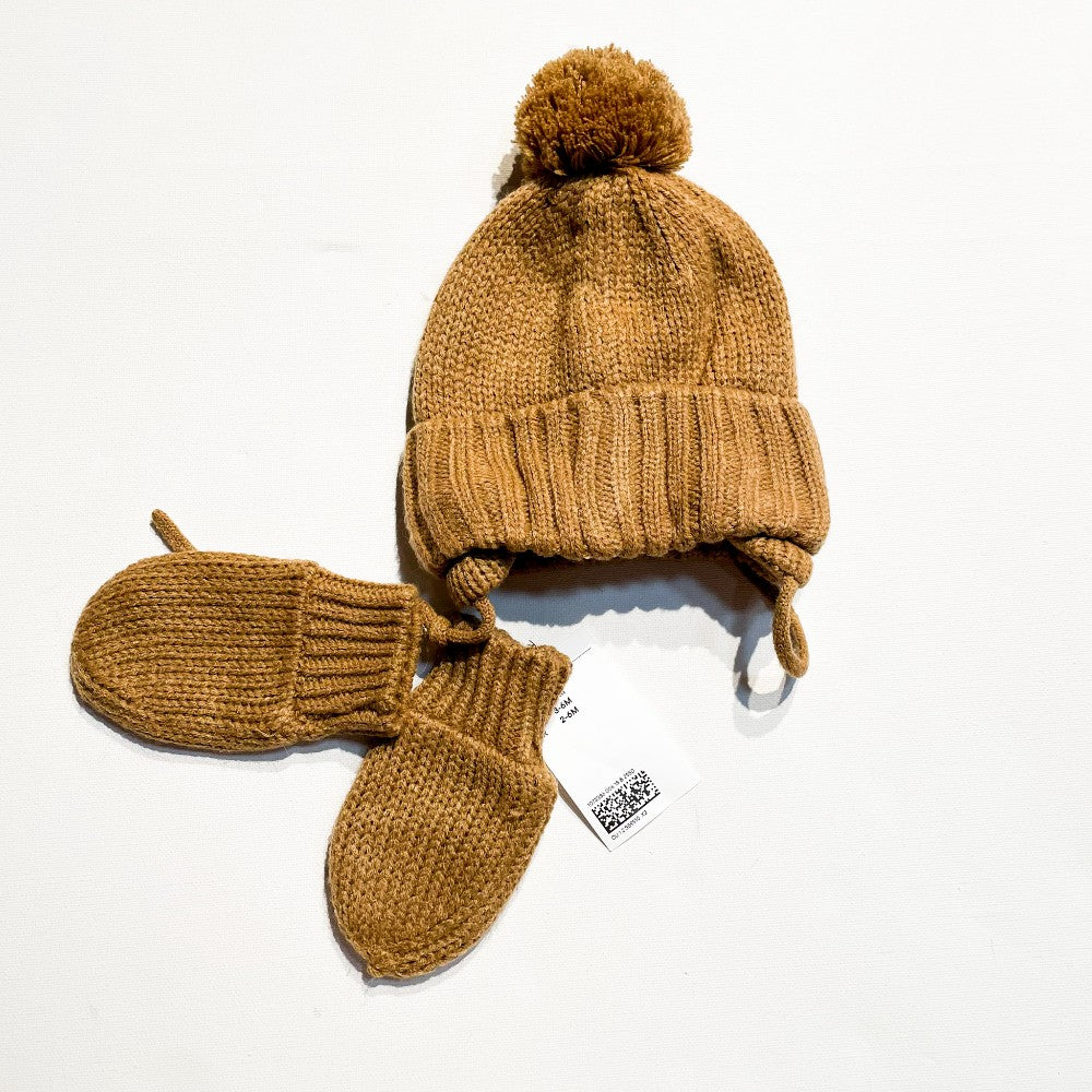 H&m Hat & Mittens Set 2-6M|85936