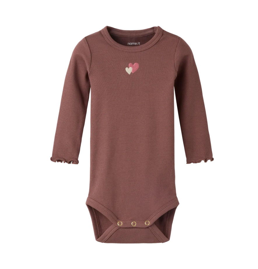 Name It - Hearts Ribbed Bodysuit|213856