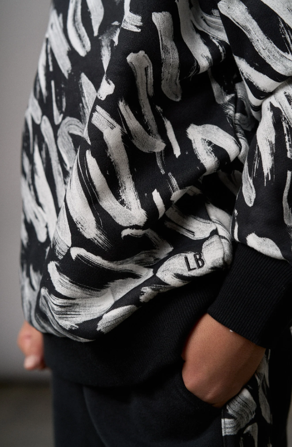 Brush Stroke Crewneck - Black|130238