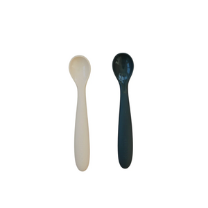 Mebie Baby - Silicone Spoon Set Cream & Charcoal|205226