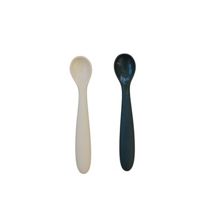 Mebie Baby - Silicone Spoon Set Cream & Charcoal|205226