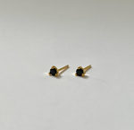 Stone Studs- Black- 18K PVD Gold Plating|186984