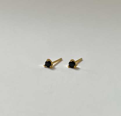 Stone Studs- Black- 18K PVD Gold Plating|186984