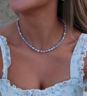 Lujain Beaded Necklace- Black|186959