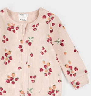 Petit Lem - Footed Sleeper - Strawberry Bow|187047