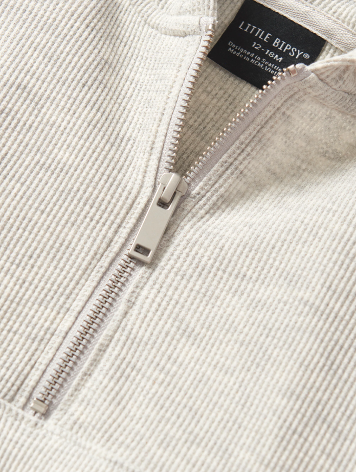 Little Bipsy - Waffle Hoodie - Light Heather Grey|142504