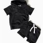 Little Bipsy - Short Sleeve Hoodie - Black|97763