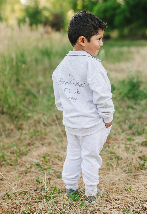 Mebie Baby - Good Vibes Quarter Zip French Terry Set|185299