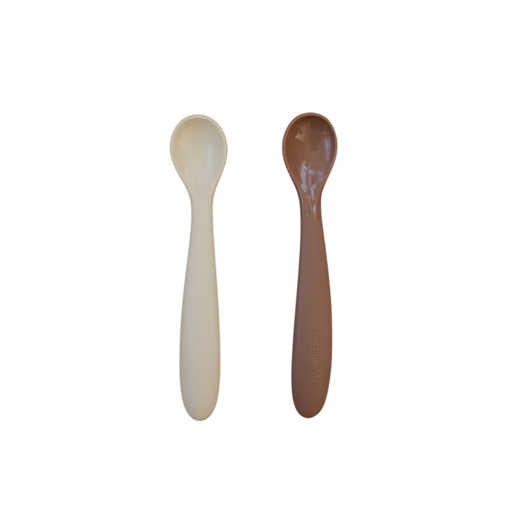 Mebie Baby - Silicone Spoon Set Cream & Dusty Rose|205223