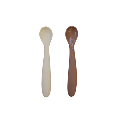 Mebie Baby - Silicone Spoon Set Cream & Dusty Rose|205223