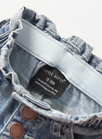 Paperbag Waist Denim - Light Wash|164256