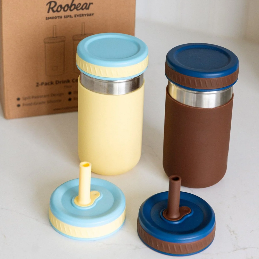 Roobear - 15oz Stainless Steel Spill-Proof Water Bottles (2-pack)|203202
