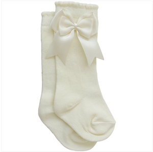 Mebie Baby - High Rise Bow Socks Cream|205056