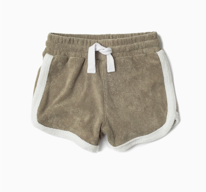 Little Bipsy - Terry Cloth Track Short - Khaki Green|99112