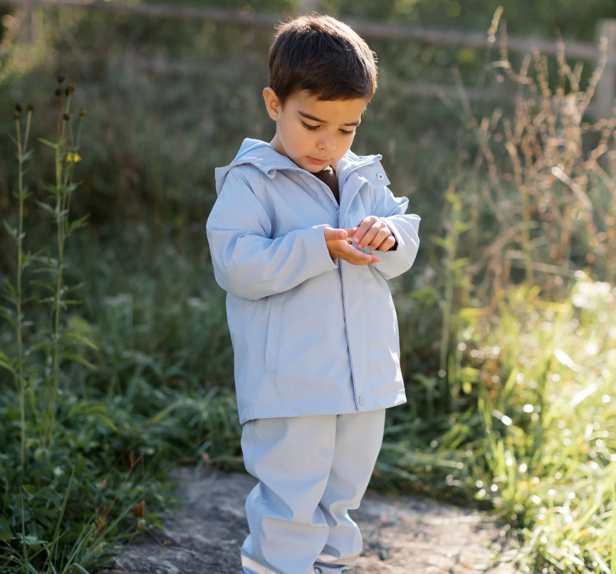 Roobear - Waterproof Fleece-Lined Rain Jacket Slate Blue|173353