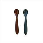 Mebie Baby - Silicone Spoon Set Rust & Charcoal|205213