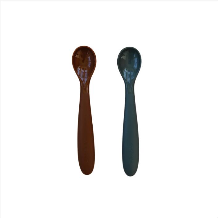 Mebie Baby - Silicone Spoon Set Rust & Charcoal|205213