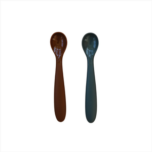Mebie Baby - Silicone Spoon Set Rust & Charcoal|205213
