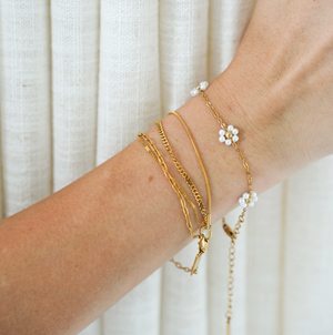 Pearl Flower Bracelet - 18K PVD Gold Plating|176879