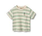 Wheat - T-shirt S/S Liam Mint Stripe|191235