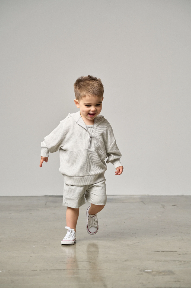 Little Bipsy - Waffle Hoodie - Light Heather Grey|142511