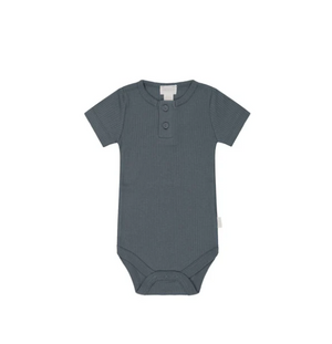 Jamie Kay - Organic Cotton Modal Darcy Rib Tee Bodysuit - Smoke|153325