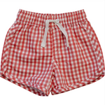 Mebie Baby - Red Gingham Swim Shorts|205159