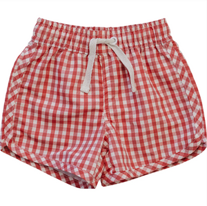 Mebie Baby - Red Gingham Swim Shorts|205159