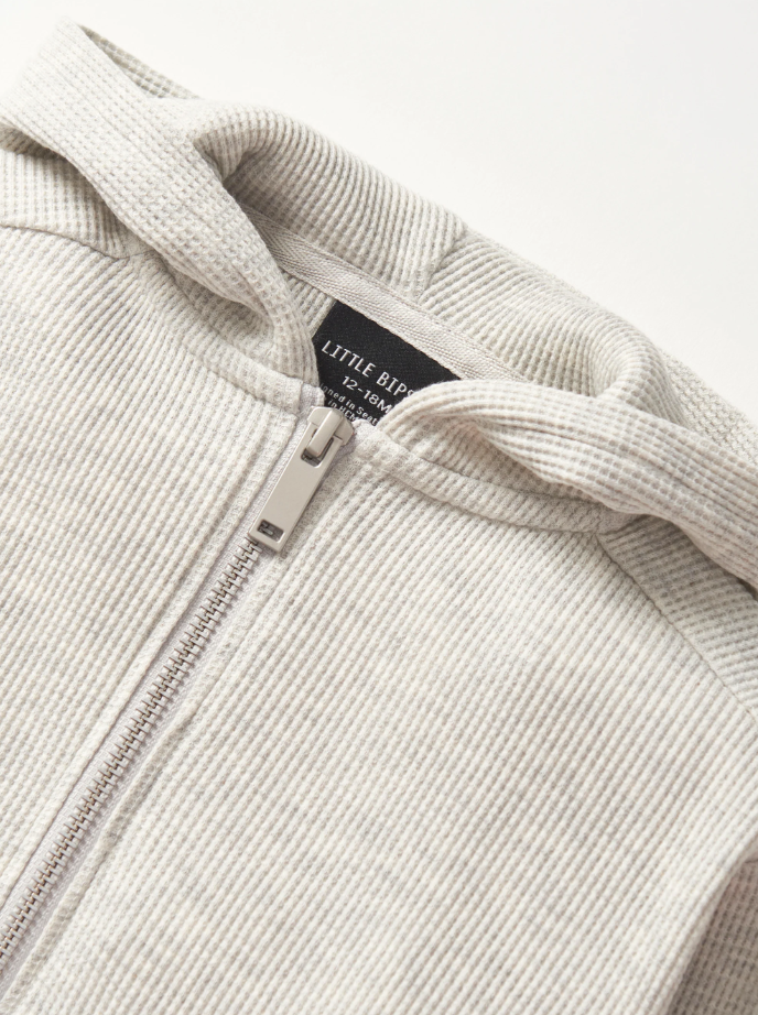 Little Bipsy - Waffle Hoodie - Light Heather Grey|142503