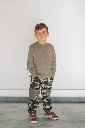 Little Bipsy - Long Sleeve Elevated Tee Army Green|114379