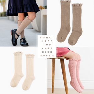 Little Stocking Co. - Fancy Lace Top Knee High Socks|104630